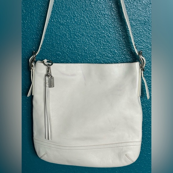 Coach Vintage Y2K SoHo Slim Duffle Legacy White Leather Shoulder Crossbody Bag - Picture 6 of 14